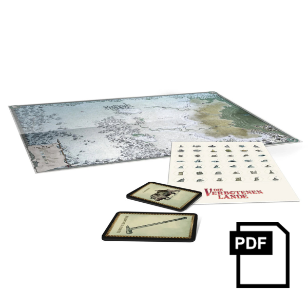 Die Verbotenen Lande: Die Frostweiten - Karte & Spielkarten-PDF