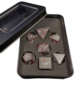 Metall-Würfelset Blood Splatter