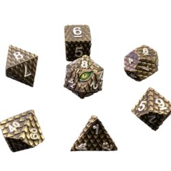 Metall-Würfelset Drachenschuppe Bronze – Bild 2