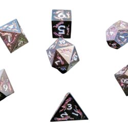 Metall-Würfelset Klingenwirbel purple – Bild 2