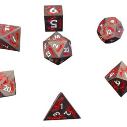 Metall-Würfelset Klingenwirbel rot – Bild 2