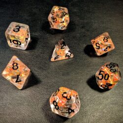 Würfelset Orangenquarz – Bild 1