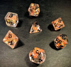 Würfelset Orangenquarz