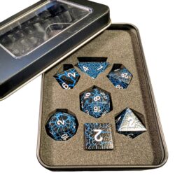 Metall-Würfelset Cracked-Blue – Bild 1