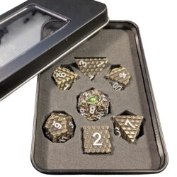 Metall-Würfelset Drachenschuppe Bronze – Bild 1