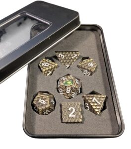 Metall-Würfelset Drachenschuppe Bronze
