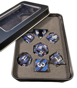 Metall-Würfelset Glimmer Blau