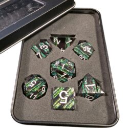 Metall-Würfelset Glimmer Grün – Bild 1