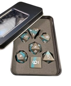 Metall-Würfelset Matt-Petrol