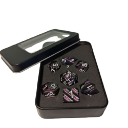 Metall-Würfelset Glimmer Purple – Bild 1