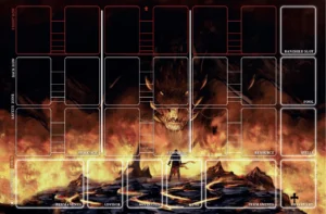 1 Spieler Bluthelden Play Mat "Fire Demon" mit Zonen