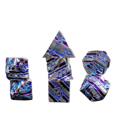 Metall-Würfelset Silver-Glimmer blau – Bild 2