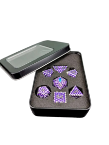 Metall-Würfelset Drachenschuppe Purple